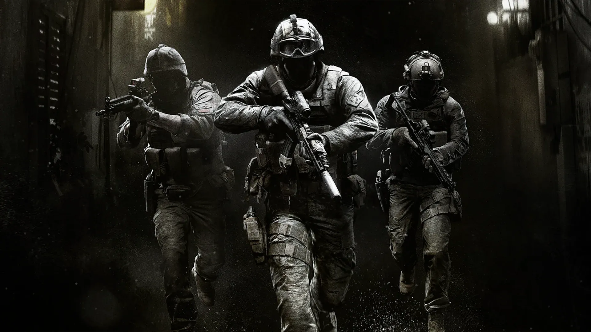 Soldiers moving down a narrow alley in Modern Warfare 4