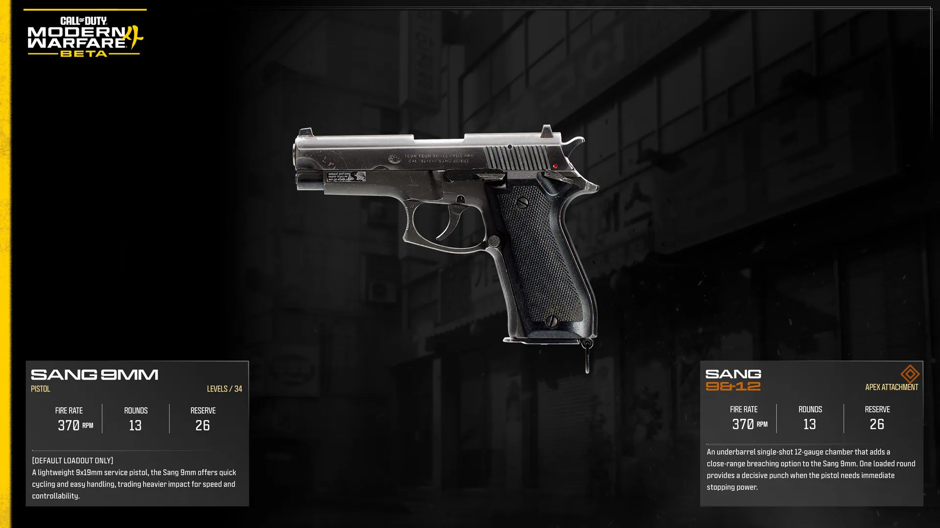 Sang 9mm weapon render